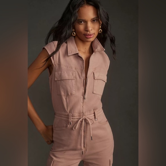 Paige Sloane Belted Utility Jumpsuit in Vintage Mauve Dune – Size 4 | NWT - Picture 2 of 10